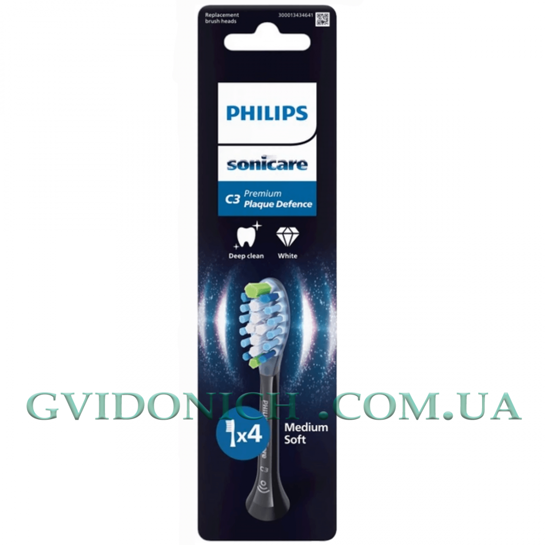  Насадки на зубную щетку Philips Sonicare C3 Premium Plaque Defence Черные