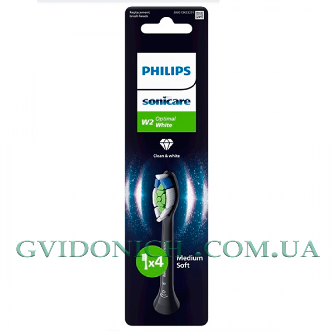 Насадки Philips Sonicare W2 Optimal White Black HX6064/87 4 штуки