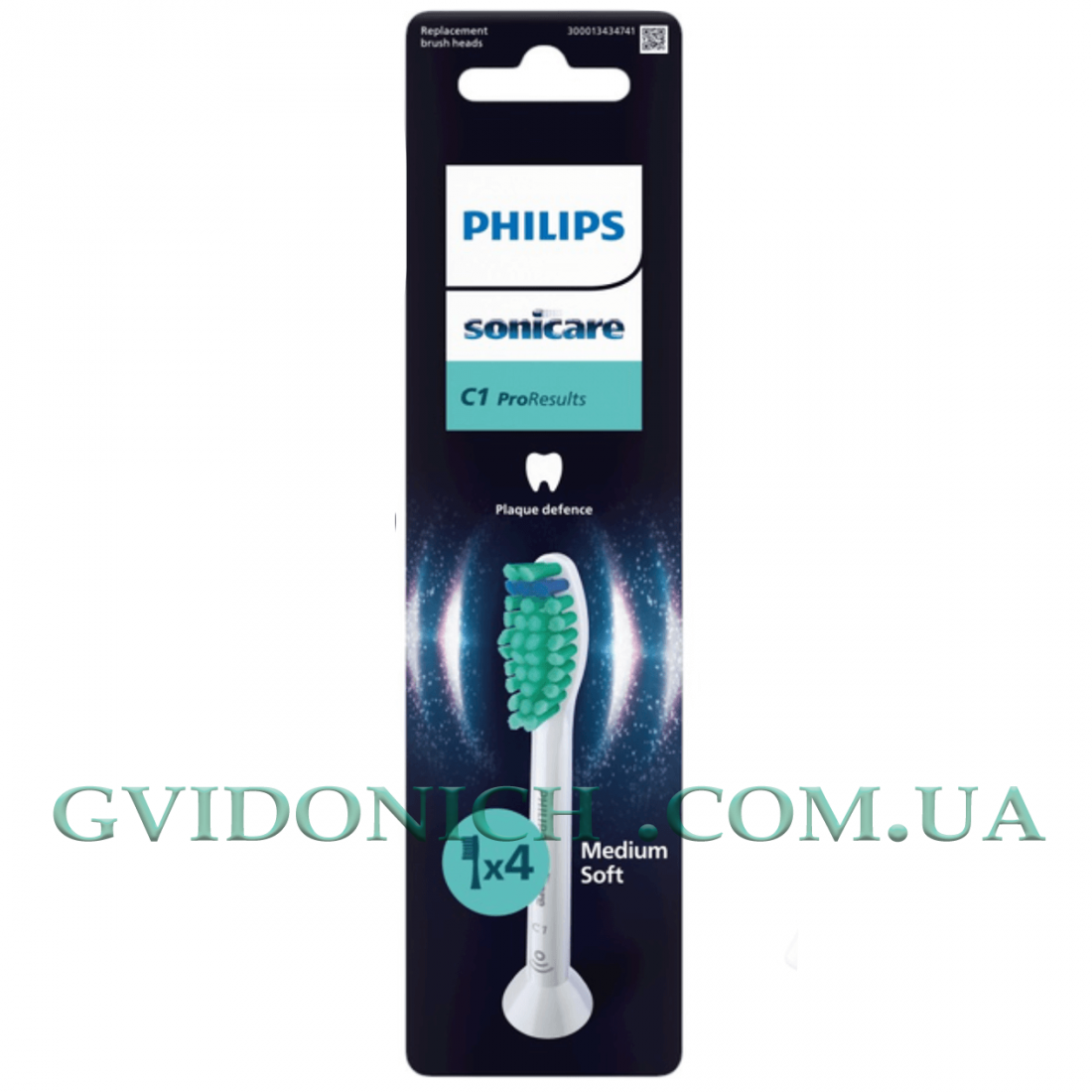 Сменные насадки для электрической зубной щетки Philips Sonicare C1 Proresults комплект 4 штуки