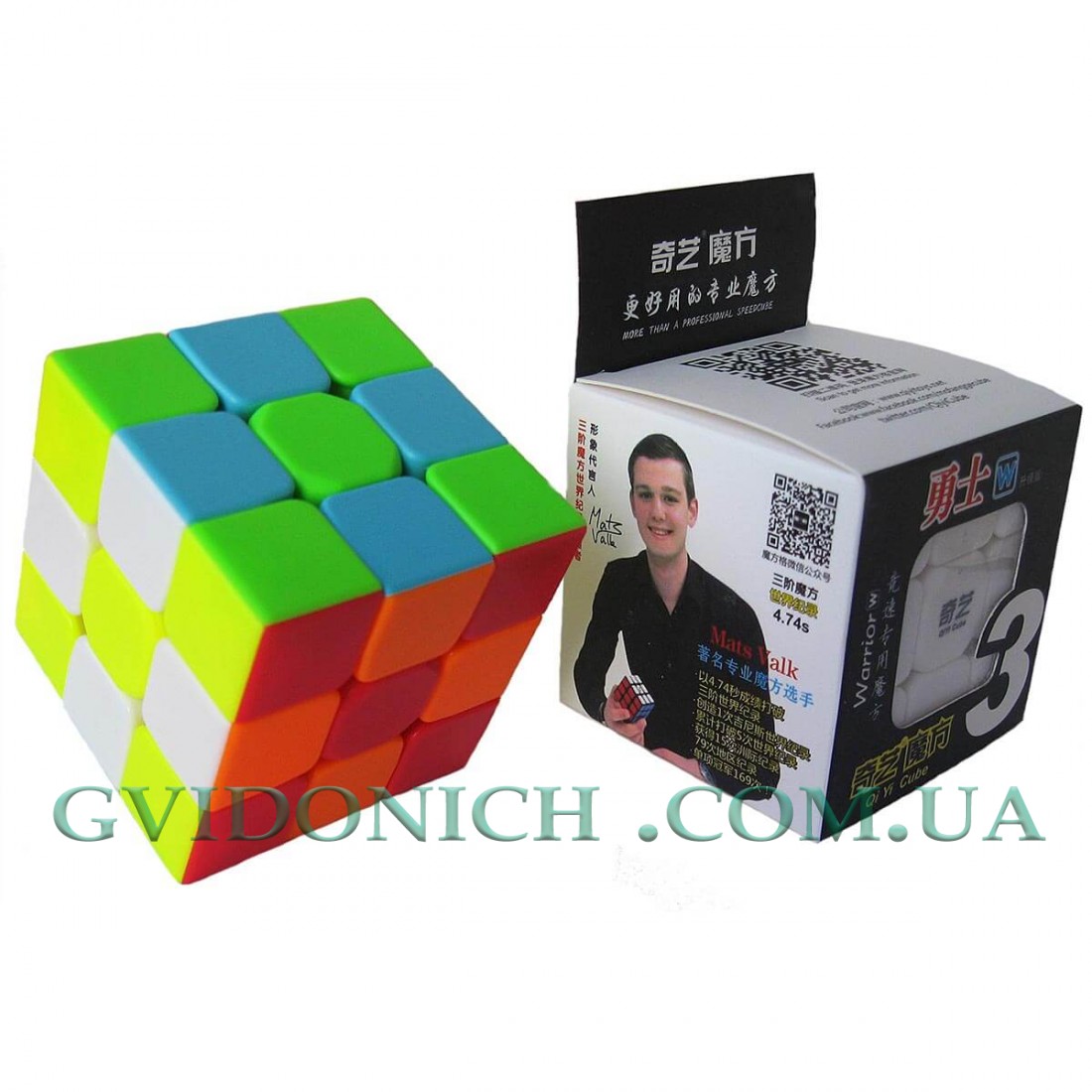 Кубик Рубик 3x3 из цветного пластика QiYi